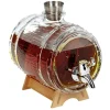 Gifi Distributeur de rhum avec socle en bois 1,5 L| Vaisselle Et Accessoires De Table