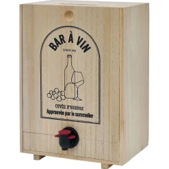 Gifi Distributeur de vin en bois pour cubi 5L| Vaisselle Et Accessoires De Table