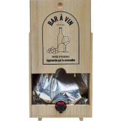 Gifi Distributeur de vin en bois pour cubi 5L| Vaisselle Et Accessoires De Table