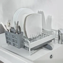 Rangement De Cuisine<Gifi Egouttoir à vaisselle extensible gris et blanc
