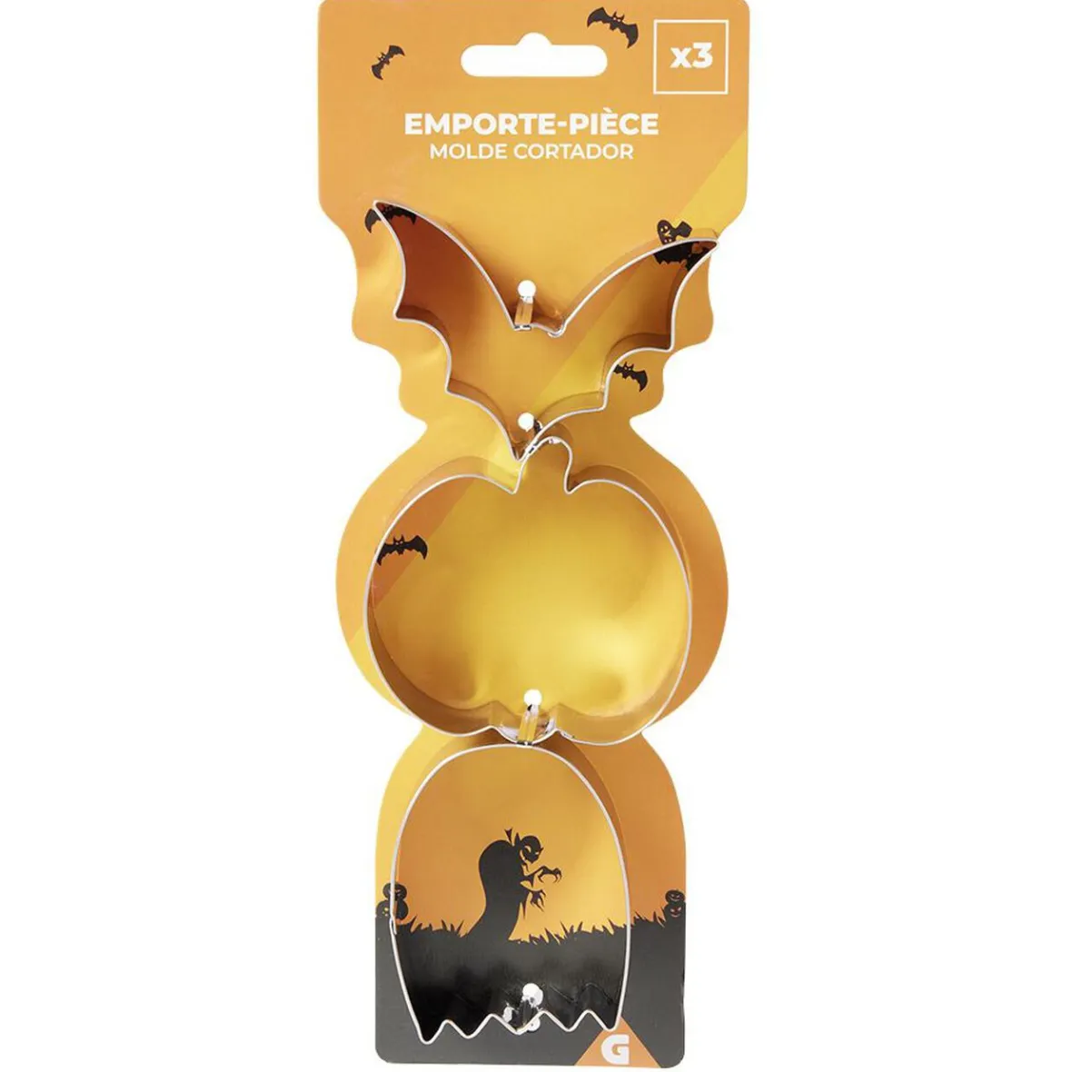 Cuisson<Gifi Emporte pièce décor Halloween inox x3