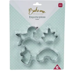 Cuisson<Gifi Emporte pièce forme Licorne Arc en ciel Couronne x4