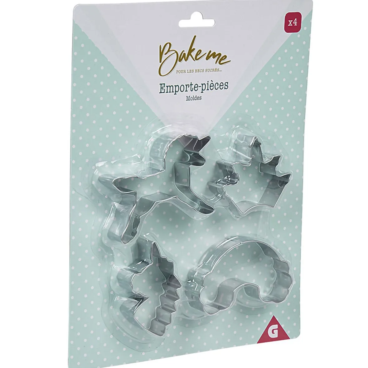 Cuisson<Gifi Emporte pièce forme Licorne Arc en ciel Couronne x4