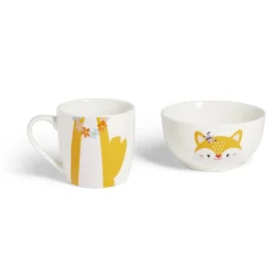 Vaisselle Et Accessoires De Table<Gifi Ensemble bol et mug en porcelaine motif enfant motif renard H15cm