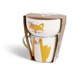 Vaisselle Et Accessoires De Table<Gifi Ensemble bol et mug en porcelaine motif enfant motif renard H15cm
