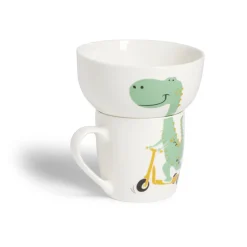 Vaisselle Et Accessoires De Table<Gifi Ensemble bol et mug en porcelaine motif enfant motif dinosaure H15cm