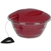 Préparation Culinaire<Gifi Essoreuse à salade 4 en 1 transparente et rouge