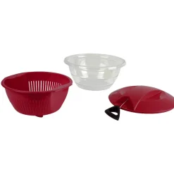 Préparation Culinaire<Gifi Essoreuse à salade 4 en 1 transparente et rouge