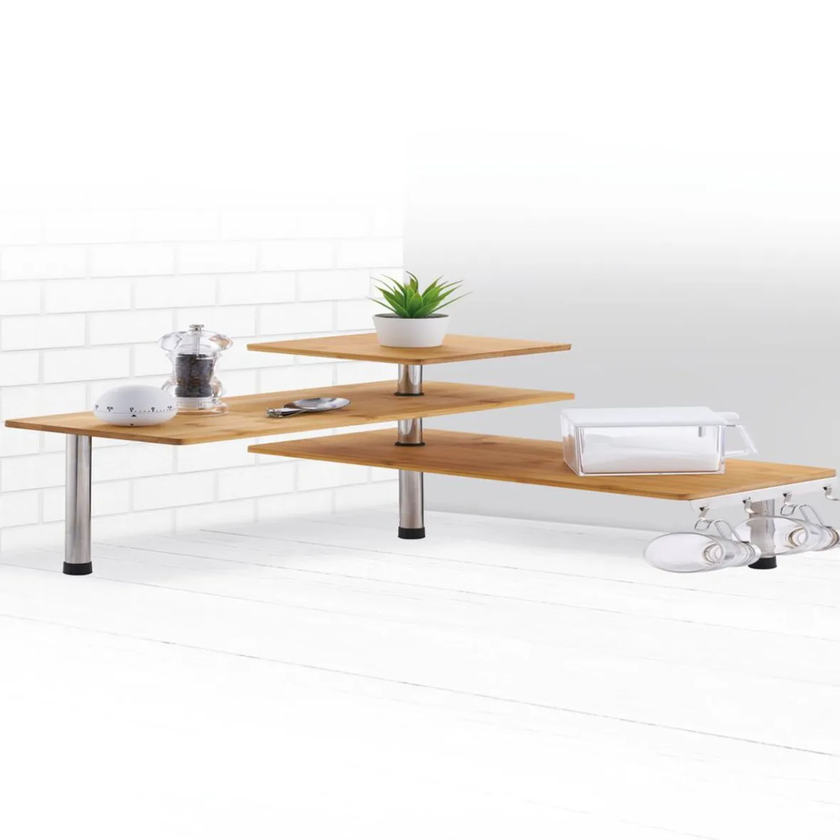 Rangement De Cuisine<Gifi Etagère d'angle modulable en bambou