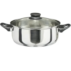 Cuisson<Gifi Faitout anti adhésif inox couvercle en verre