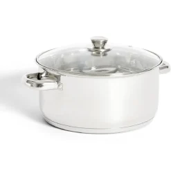Cuisson<Gifi Faitout tous feux dont induction inox et verre Ø25,5cm