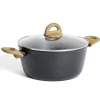Cuisson<Gifi Faitout tous feux dont induction aluminium gris Ø24cm