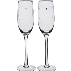 Gifi Flûte à champagne avec coeur et strass x2| Vaisselle Et Accessoires De Table