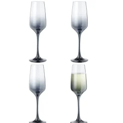 Gifi Flûte à champagne fumé noir 19,5cl x4| Vaisselle Et Accessoires De Table