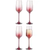 Gifi Flûte à champagne fumé rouge 19,5cl x4| Vaisselle Et Accessoires De Table