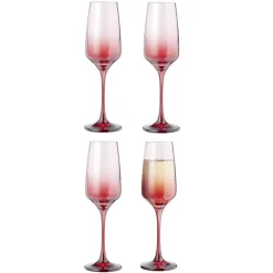 Gifi Flûte à champagne fumé rouge 19,5cl x4| Vaisselle Et Accessoires De Table