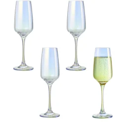 Gifi Flûte à champagne irisé transparent 19,5cl x4| Vaisselle Et Accessoires De Table