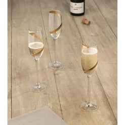 Vaisselle Et Accessoires De Table<Gifi Flûte à champagne transparent motif ruban doré x3