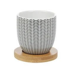 Gifi Gobelet à expresso avec sous tasse en bambou x4| Vaisselle Et Accessoires De Table