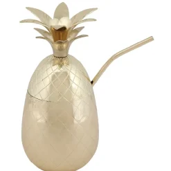 Gifi Gobelet ananas doré avec couvercle| Vaisselle Et Accessoires De Table