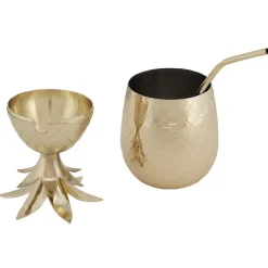 Gifi Gobelet ananas doré avec couvercle| Vaisselle Et Accessoires De Table