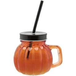 Vaisselle Et Accessoires De Table<Gifi Gobelet avec paille en forme de citrouille orange 500 ml