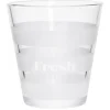 Gifi Gobelet bas conique transparent rayure blanche 25cl x3 - Ø8,4 x H8 cm| Vaisselle Et Accessoires De Table