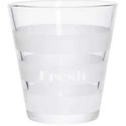 Gifi Gobelet bas conique transparent rayure blanche 25cl x3 - Ø8,4 x H8 cm| Vaisselle Et Accessoires De Table