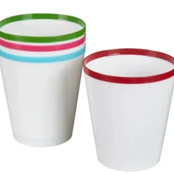 Gifi Gobelet blanc bord coloré x4| Vaisselle Et Accessoires De Table