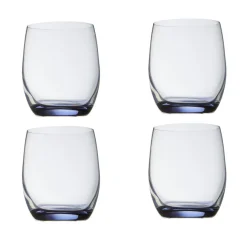 Gifi Gobelet en cristallin transparent fond bleu30 cl x4| Vaisselle Et Accessoires De Table