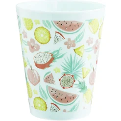 Gifi Gobelet en plastique décor fruits exotiques| Vaisselle Et Accessoires De Table