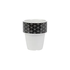 Gifi Gobelet en porcelaine design blanc noir 11 cl x4| Vaisselle Et Accessoires De Table