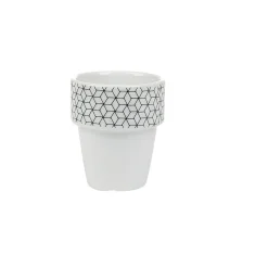 Gifi Gobelet en porcelaine design blanc noir 11 cl x4| Vaisselle Et Accessoires De Table
