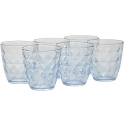Vaisselle Et Accessoires De Table<Gifi Gobelet en verre Agathe motif relief diamant transparent bleu x6