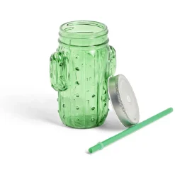 Gifi Gobelet en verre avec paille cactus| Vaisselle Et Accessoires De Table