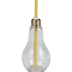 Gifi Gobelet en verre forme ampoule avec paille| Vaisselle Et Accessoires De Table
