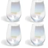 Gifi Gobelet en verre irisé ovale x4| Vaisselle Et Accessoires De Table