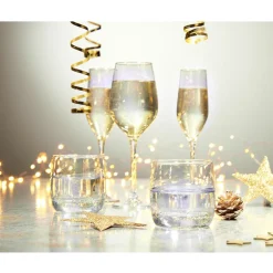 Gifi Gobelet en verre Kira doré 31cL x4| Vaisselle Et Accessoires De Table