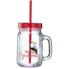 Gifi Gobelet en verre motif exotique avec paille 480 ml| Vaisselle Et Accessoires De Table