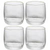 Gifi Gobelet en verre transparent avec liseré doré x4| Vaisselle Et Accessoires De Table