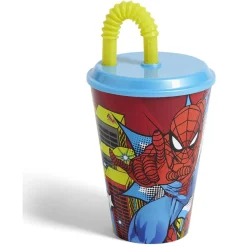 Gifi Gobelet enfant avec paille Spiderman Ø9xH16,3cm| Vaisselle Et Accessoires De Table
