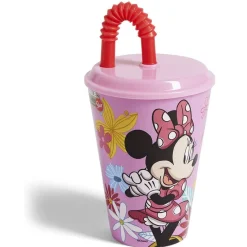 Gifi Gobelet enfant avec paille Minnie Mouse Ø9xH16,3cm| Vaisselle Et Accessoires De Table