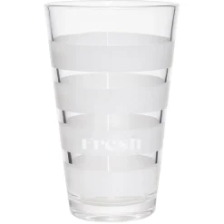 Gifi Gobelet haut verre transparent rayure horizontale blanche 30cl x3| Vaisselle Et Accessoires De Table