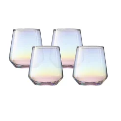 Gifi Gobelet iridescent en verre 49 cl x4| Vaisselle Et Accessoires De Table