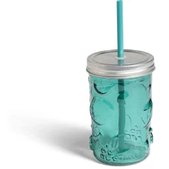 Vaisselle Et Accessoires De Table<Gifi Gobelet 500ml en verre couvercle métal avec paille - 3 coloris