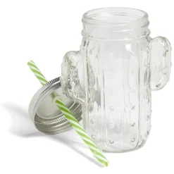 Vaisselle Et Accessoires De Table<Gifi Gobelet 460ml forme cactus avec paille verre transparent