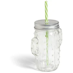 Vaisselle Et Accessoires De Table<Gifi Gobelet 460ml forme cactus avec paille verre transparent