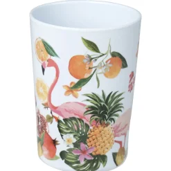 Gifi Gobelet mélaminé tropical blanc motif fruits et flamant rose| Vaisselle Et Accessoires De Table