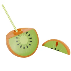 Gifi Gobelet plastique et paille en forme de kiwi| Vaisselle Et Accessoires De Table