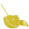 Gifi Gobelet plastique et paille en forme de citron| Vaisselle Et Accessoires De Table
